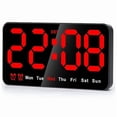 thumbnail image 1 of Horloge Murale Numérique, Horloge Numérique à DEL de 9 Pouces avec 12/24 H, Grands Chiffres, Petite Horloge Murale Silencieuse Lettres Noires Rouges, 1 of 4