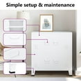 thumbnail image 5 of vidaXL Storage Chest, Metal Storage Cabinet with 4 Doors, Metal Handle, 29.5''x15.8''x31.5'', White, 5 of 10