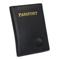 thumbnail image 4 of Airtag Passport Holder, Genuine Leather Travel Wallet with Airtag Slot, Passport Cover Case for Men & Women, Airport Travel Essentials Passport Black, 4 of 6
