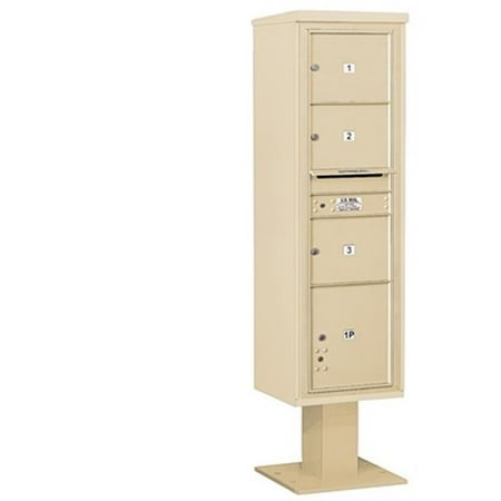 - Salsbury 3416S-03SAN Salsbury 4C Pedestal Mailbox Includes 13 Inch High Pedestal And Master Commercial Locks - Maximum Height Unit - 72 Inches - Single Column - 3 Mb3 Doors - 1 Pl - Sandstone