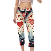 High Waist Capris Gym Leggings Yoga Pants Fitness Running Printed Leggings for Women Gym Pants Non-See Through Stretchy Workout Tights