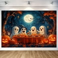 thumbnail image 3 of 20 x 10 ft Halloween Backdrop, Pumpkin Ghost Photography Backdrop Horror Night Party Background Cute Ghost Spooky Photo Background for Boys Full Moon Night Horror Theme Party Decor Banner, Color2, 3 of 4
