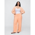 thumbnail image 4 of Pantalones anchos de lino para mujer GAP, pull on, naranja, talla L, 4 of 6