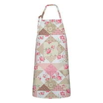Pioneer Flower Floral Print Pattern Apron-Garden Aprons for Women with Pockets-Cotton Linen Waterproof Kitchen Cooking Gardening Aprons Adjustable for Kitchen,Cooking,BBQ and Salon 33x27 Inch
