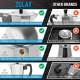 thumbnail image 3 of Zulay Kitchen Classique Cuisinière Style Italien Expresso Machine 8 Tasses - Argent, 3 of 3