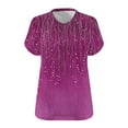thumbnail image 5 of Oalirro Silver Plus Size Sequin Blouse for Women Short Sleeve Dressy Casual Shirt Sparkle Shimmer V Neck T Shirt Ladies Tees Under 10, XL-5XL, 5 of 6