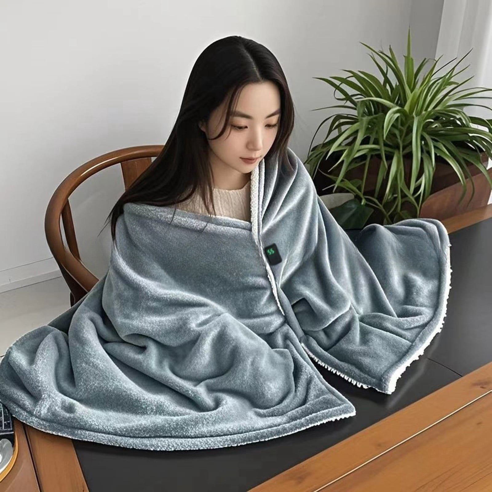 Electric Blanket 70"X59" Soft Double Sided Sherpa Heated Blanket LED Display, 3 Heating Levels USB Machine Washable & Fast Heating Warm Winter Gifts for Women/Men, Heater Lap Blankets