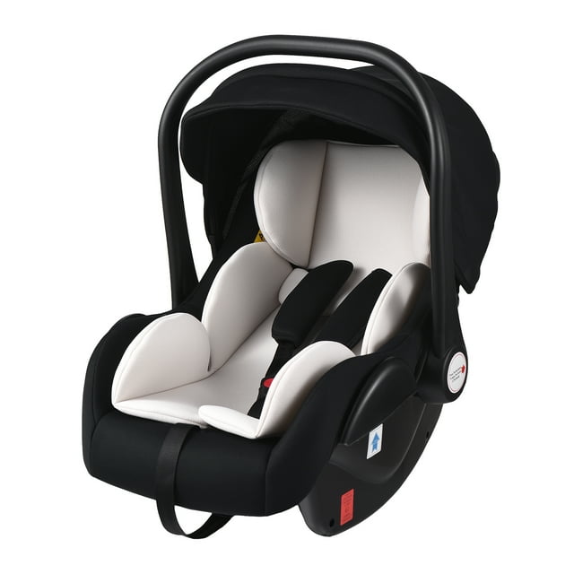 Silla de coche Asiento de coche infantil Asiento de coche de bebé con asa de transporte Toldo ajustable Cojinete de carga de 13 kg para bebés recién nacidos Meterk Silla de coche