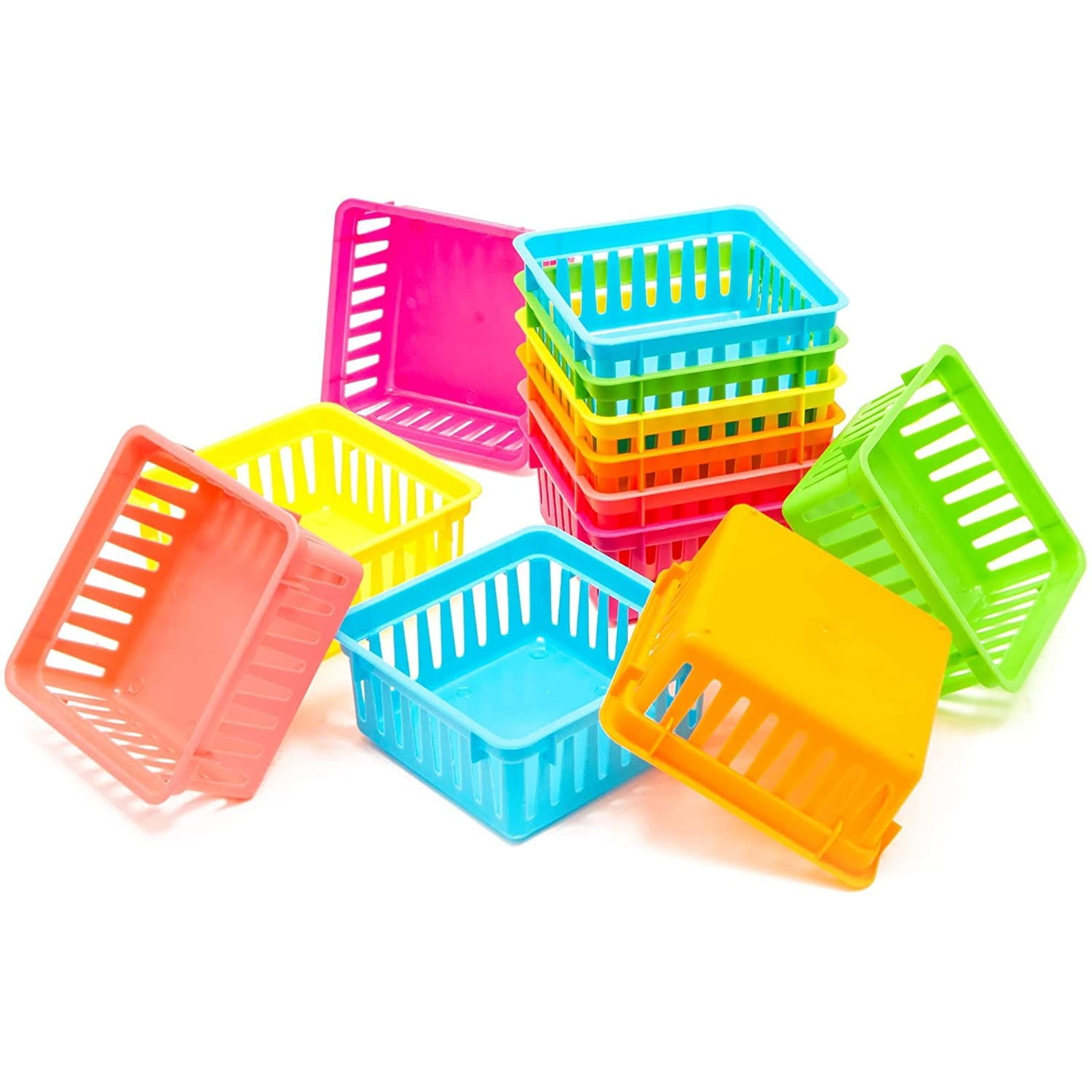 8 Pack Colorful Storage Bins for Classroom - Small Plastic Baskets for  Organizing Shelves, Arts, Crafts, Desks, Toys (4 Colors, 10.3x6.5x2.3 in)