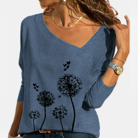 

TZNBGO Long Sleeve Tops for Women Women s Elegant Casual Animal Printed Pullover Sport T-Shirt Animal Sports Tee Blue Xl Sleeveless Tops For Women Bra Tops For Women Babydoll Tops For Wo112119