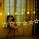 thumbnail image 4 of Cortina de luces navideñas para ventana, 2,5 m, 138 LED, 8 modos, guirnalda decorativa de estrellas para fiestas, bodas y habitaciones, 4 of 5