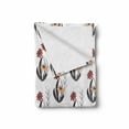 thumbnail image 2 of Floral Soft Flannel Fleece Blanket, Soft Orange and Red Flowers on Branches Flourishing Spring Season Garden Theme, Cozy Plush for Indoor and Outdoor Use, 70" x 90", Red Orange Black, by Ambesonne, 2 of 6