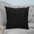 thumbnail image 4 of 14x14 Pillow Covers Set of 2, Black Morocco Throw Pillow Covers Decorative Couch Cushion Case, Geometric Leaf Diamond Lattice Abstract Microfiber Square Pillowcases for Bedroom Car Living Room, 4 of 7