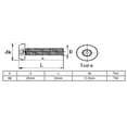 thumbnail image 2 of Unique Bargains M8x20mm 304 Stainless Steel Button Head Torx Security Machine Screws 10pcs, 2 of 3