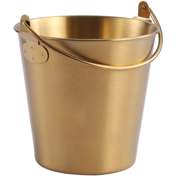 EeaseMX Cubo de acero inoxidable para guardar patatas fritas, pollo frito, aperitivos y aperitivos en restaurantes.