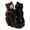 thumbnail image 4 of Ceramic Black And Grizzly Brown Bears Hugging Dancing Salt And Pepper Shakers, 4 of 9
