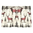 thumbnail image 7 of Yayeee Kitchen Curtains Tier Pair Light Filtering 27"x24" Rod Pocket Short Cafe Window Panel, Plaid Deer, 7 of 7