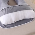 thumbnail image 2 of Pregnancy Pillow for Sleeping, Extra Large J Shaped Body Pillow, Maternity Pillow for Pregnant Women with Velvet Cover, Grey, 57x27.5 inch, 2 of 9