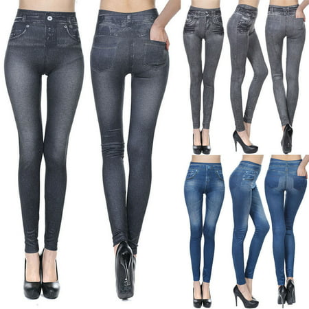 Fashion Women Pencil Jeans Stretch Denim Skinny Pant Jegging High Waist (Best Quality Blue Jeans)