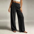 thumbnail image 5 of Gytharion Women's Fashion Corduroy Pants Solid Color Drawstring Elastic Waist Loose Pants Casual Wide Leg Trousers with Pockets, 5 of 6