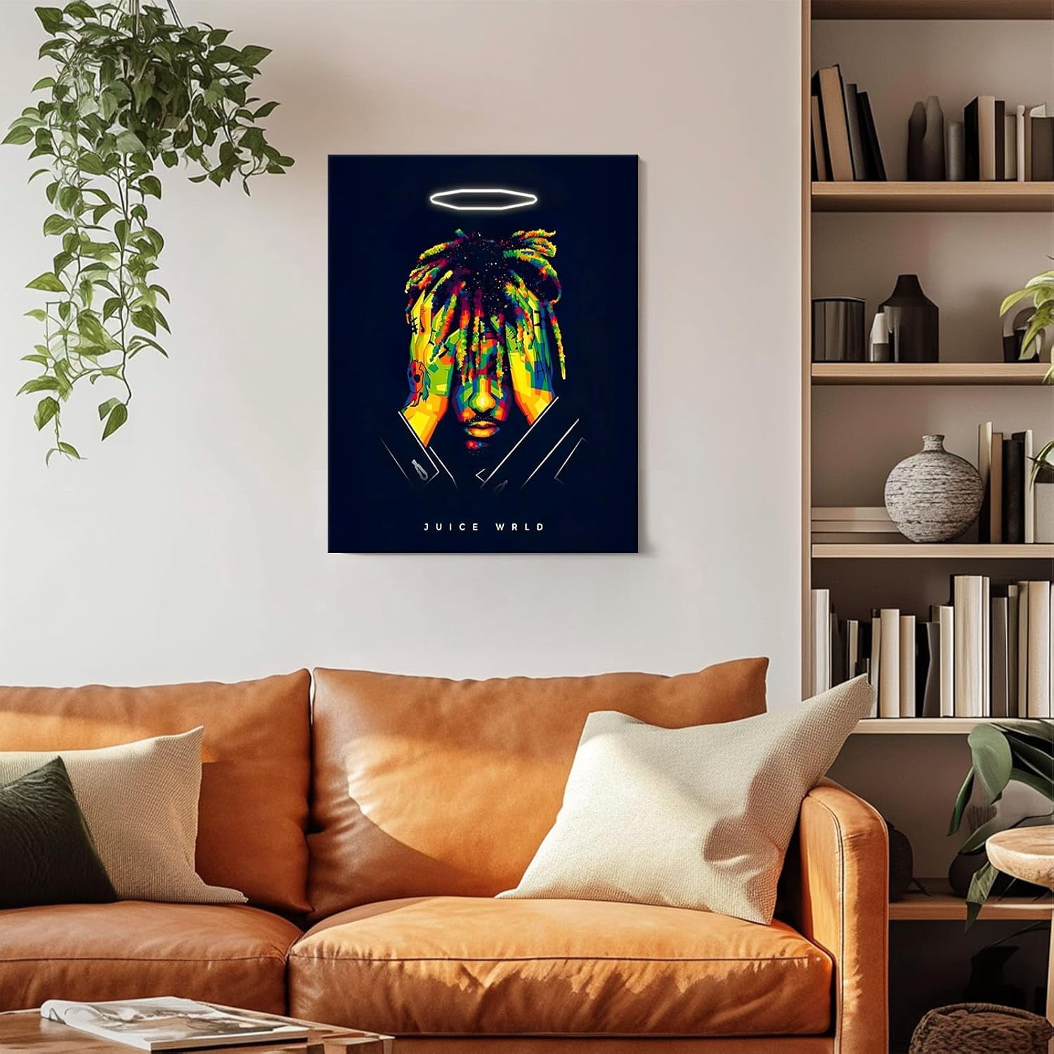 P&L Art Juice Wrld Canvas Wall Art, Rapper Singer Album Cover and Poster Framed Print Art, Aesthetic Canvas Wall Art for Bedroom or Living Room Wall Decor Gift 24x30inch