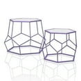 thumbnail image 2 of Furniture of America Zen Mirrored Top Nesting Table (Set of 2), Purple, 2 of 7