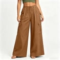 thumbnail image 7 of YuXingFu Womens Capri Pants for Women Jeans Loose Dress Pants Mid Shorts - Pocket Casual Coffee XXL, 7 of 7