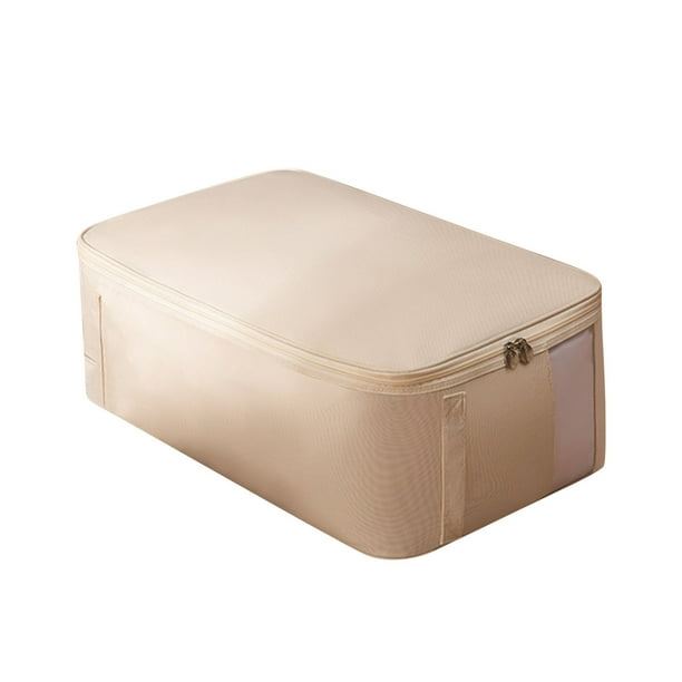 Caja de almacenamiento de ropa Organizador de tela para edredones Ropa de cama Bolsa de almacenamiento de tela de gran capacidad con doble cremallera Reforzada H le Organizador de armario doméstico