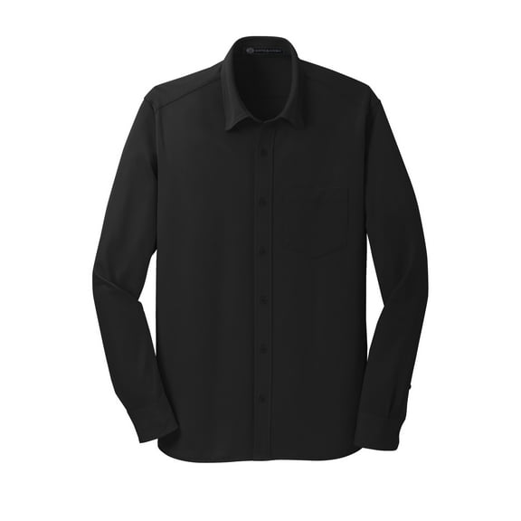 Mato & Hash Mens Dimension Knit Dress Shirt - Black MHK570SA XS