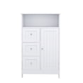 thumbnail image 2 of Benjara 39" Storage Cabinet with 3 Drawers- 1 Open Shelf- Crisp White Finish, 2 of 9