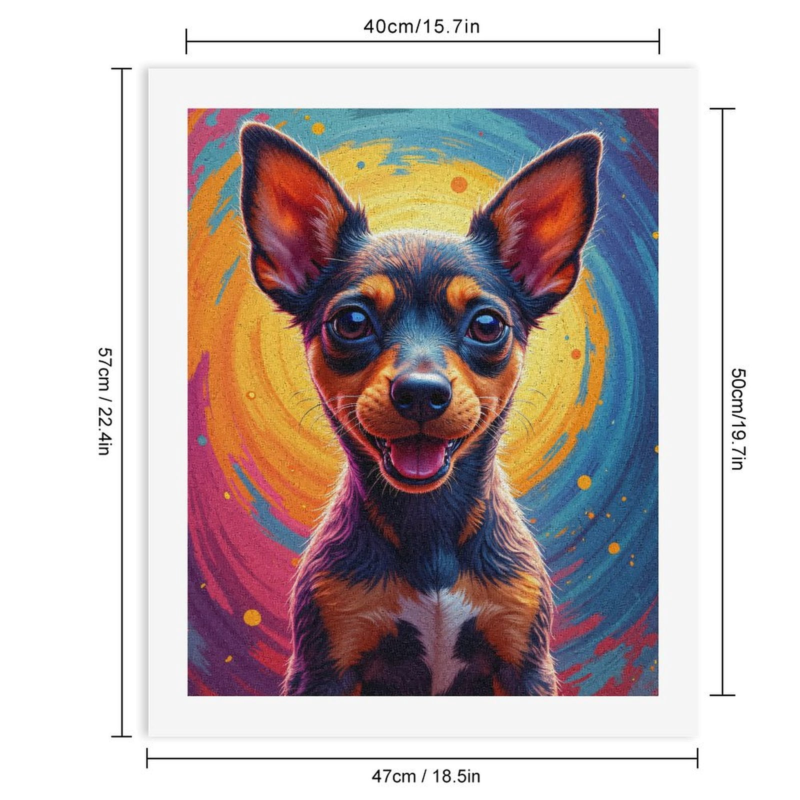 Paint By Numbers Kit for Adults Beginner - DIY Colorful Dog Portrait Swirl Art Canvas Painting Kits for Adults, Frameless Paint By Number for Adults for Home Wall Decor 16x20 Inch