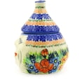 thumbnail image 3 of Polish Pottery 6½-inch Garlic Jar (Bold Poppies Theme) Signature UNIKAT Hand Painted in Boleslawiec, Poland + Certificate of Authenticity, 3 of 6