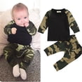 thumbnail image 2 of Camouflage Newborn Baby Boy Long Sleeve T-shirt Top Pants 2PCS Outfit Autumn Kid Clothes Sets 0-24M, 2 of 10