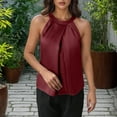 thumbnail image 5 of hotojiny Women's Silk Satin Tops Summer Sleeveless Crew Neck Business Casual Outfit Work Dressy Shirt, 5 of 7