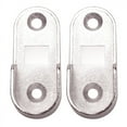 thumbnail image 2 of 5X Oval Wardrobe Hanging Rail Rod End Bracket Support Silver Tone Pair, 2 of 5