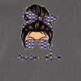 thumbnail image 2 of Autism Awareness Mom Life Messy Hair Bun | Cool Support Neon Print Bandana Mother's Day Ladies Racerback Tank Top, Dark Grey, X-Large, 2 of 5