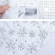 thumbnail image 3 of Falda de árbol blanco de Navidad falda de árbol de Navidad para decoración del hogar de árbol navideño con copos de nieve de lentejuelas, 3 of 5