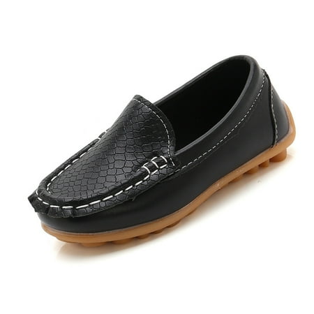 Generic Walmart Deals Toddler Little Kid Boys Girls Soft Slip On Loafers Dress Flat Shoes Boat Shoes Casual Shoes for Fashion Breathable (18-24 Months Black)