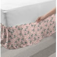 thumbnail image 2 of Romantic Bed Skirt, Madonna Lily Blossoms Lilium Bouquets Pastel Winter Branches Pattern, Elastic Bedskirt Dust Ruffle Wrap Around for Bedding Decor, 4 Sizes, Teal Pale Pink and Green, by Ambesonne, 2 of 2