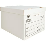 Business Source, BSN32450, Quick Setup Medium-Duty Storage Box, 12 / Carton, White