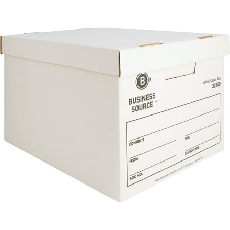 Business Source  BSN32450  Quick Setup Medium-Duty Storage Box  6 box   White
