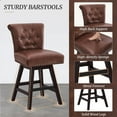 thumbnail image 3 of Dycanpo 26" Swivel Bar Stools Set of 2 with Back & Footrest, Counter Stools for Kitchen ,Brown-Faux Leather, 3 of 11