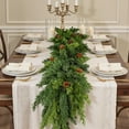 thumbnail image 5 of Guvpev 2Pcs Christmas Garland, 6FT Artificial Cedar Garland, Realistic Cypress Pine Needle Greenery Garland with Pinecone for Mantel Table Railing Fireplace Indoor & Outdoor Christmas Decorations, 5 of 8