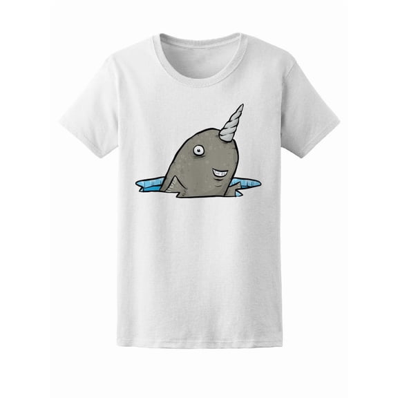 Ice And Cute Narwhal Swimming T-Shirt Men -Image by Shutterstock, Male XX-Large