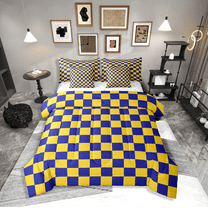 Erosebridal Teens Lattice Checkerd Bedding Sets Twin Size,Buffalo Plaid Comforter Sets with Sheets,Teens Bedroom Decor,Breathable,7-Piece