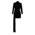 thumbnail image 4 of KaLI_store Formal Dresses for Women Wedding Guest Women's Elegant Midi Bodycon Dress Sleeveless Backless Ruffle Hem Formal Wedding Guest Dresses Black,S, 4 of 5