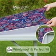thumbnail image 6 of Vibrant Boho Floral Elastic Tablecloth for Square Table Settings, 6 of 6
