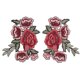 thumbnail image 1 of 4pcs Embroidery Rose Floral Sew Patch Scrapbooking Embossed for Craft Collar Bust Dress Bag Applique (Red), 1 of 2