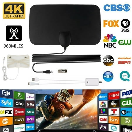 Newer Wide Flat HDTV Antenna-4K HD Antenna Digital TV HDTV Signal Amplifier-960 MILES