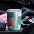 thumbnail image 4 of 30oz Flamingo and Palm Leaves Tropical Hawaii Tumblers Stainless Steel Tumbler with Lid and Straw,Vacuum Insulated Double Wall Travel Tumbler Cups Mug with Cleaning Brush for Coffee,Tea, 4 of 7